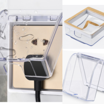 콘센트 가리개 덮개 방수 투명 콘센트 욕실 화장실 주방 컨센트 케이스, 단품