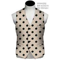 이럭셔리클럽 댄디한 땡땡이 크레이프 베스트 맞춤 조끼 VE200219