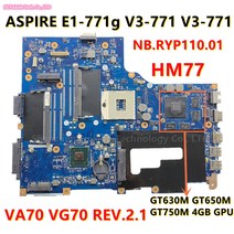 Acer ASPIRE E1-771g V3-771 GT630M GT650M GT750M 4GB GPU VA70 VG70 노트북 메인보드 용 NB.RYP110.01 메인 보드 V3-7, [01] GT630M