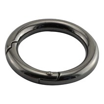 20mm OD 스프링 O 링 아연 합금 라운드 카라비너 키체인 스프링 O 링 스냅 클립 후크 바인더 링 버클 패스너 키 체인 핸드백 지갑 숄더 스트랩 커튼 DIY (1/2인치), 5 Pcs, Black