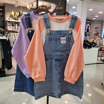 신디키즈 봄 가을필수 아이템!! 활동성과 기능성이 좋아 착용이 편하여 간절기 매일 입고 싶은 이쁘고 귀엽고 편한~~ 편한핏 데님 오버롤 스커트 CITV23S2Z - 7954