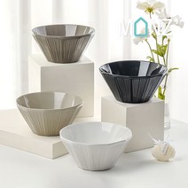 몬즈 기비 도자기 면기 4p 라면그릇 덮밥그릇, 묵2p, 하양2p