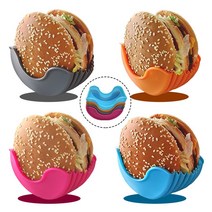 실리콘 햄버거 클립 접촉 방지 햄버거 트레이 4PCS, 색상 혼합 * 4, 4개