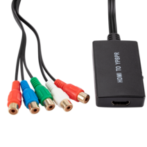 YPbPr-HDMI 호환 4K 60Hz 비디오 오디오 컨버터 어댑터 DVD PSP Xbox PS2-HDTV 모니터 5RCA RGB, 01 Black