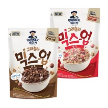 퀘이커 그래놀라 믹스업 딸기/초코 350g, 딸기350g*2개