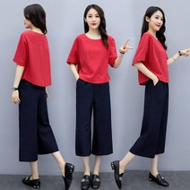 여성 생활한복 원피스 린넨 퓨전 상하의세트 소재 여자 마 면 개량 삼베 여름