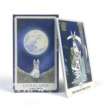 타로 타로배우기 타로카드Trionfi della Luna 일러스트 12x7cm 영어 보드 게임의 새로운 타로 안내서 카드, 06 Lunalapin Rabbit