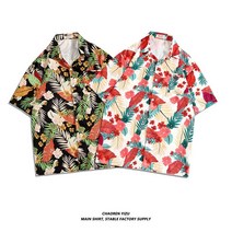 M-3XL 남성용 하와이안 바캉스 스타일 반팔 셔츠 9293