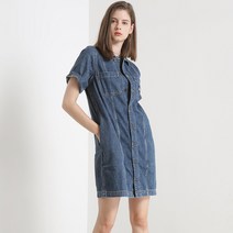 타미힐피거 데님 스트럭처 미니 원피스 (T32B6WOP10TWT21A4)