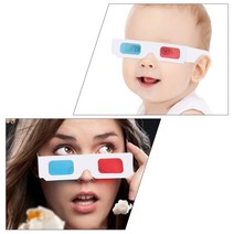 3D안경 영화감상 AR VR 스마트 클립 3D 안경 레드 시안 골판지 3d 50 개 영화 입체, 01 50pcs