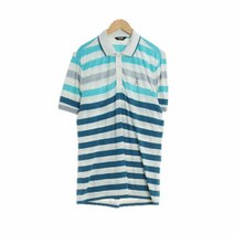 PING골프 화이트블루 스트라이프 골프반팔PK티 남자 M [100] 2201