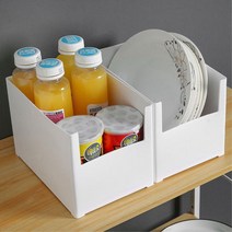 카페 원두 선반분리 재료수납 정리함 홈데코 자취방 가정, 모던화이트 펜트리수납함(슬림L)