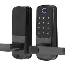 키패드 도어 핸들 사무실용 아파트용 빌라용 가정용 스마트 USB 도어록 아연 합금(검은색), 검은색