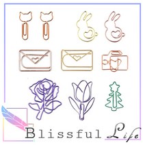 귀여운 디자인 페이퍼 클립 10p 세트 (꽃), 10개믹스세트