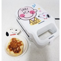 스누피 와플기계 와플기 와플팬 와플메이커 크로플 샌드위치메이커 미니 토스터기, 핑크