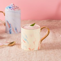 까사무띠 이태리 골드링 마블 머그컵 350ml 9color, 그린
