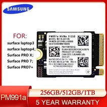 Samsung-PM991a 1TB 512GB 256GB SSD M.2 2230 내장 솔리드 스테이트 드라이브 PCIe3.0x4 NVME 마이크로소프트 서피스 프로 7 + 스팀 데