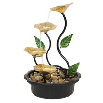 침실 실내 장식을 위한 4개의 층 휴대용 탁상 폭포 분수, 금속 플라스틱, 골든