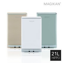 매직캔 히포 듀얼오픈 휴지통 21리터, 상세설명 참조, MH250BG(베이지)+리필4매