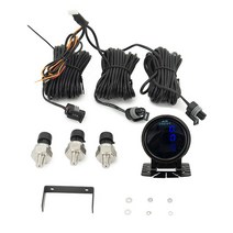 범용 디지털 게이지 52mm 2 인치 300psi 듀얼 에어 서스펜션 게이지 라이드 압력 혼 PSI 레드 & 블루 플라, 05 Three Blue Bracket