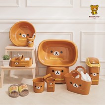 엘케이 귀엽고 이쁜 리락쿠마 욕실용품 욕실의자 세면대야 목욕바구니 다용도통 비누통, 06.리락쿠마 세면대야 특대