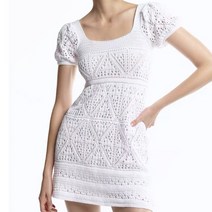 [KYO컴퍼니] ZARA 여성 화이트 미니 원피스 반팔 스퀘어넥