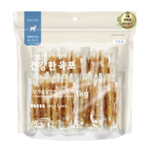 라이브잇 굿데이 강아지 건강한 육포 가슴살말이 우유스틱 1kg, 12개, 닭고기 + 우유