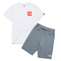[노스페이스] 키즈 선 프리 반팔 라운지세트 NT7UM14V_WHT