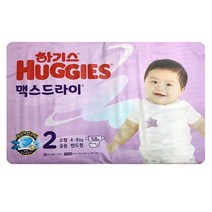 하기스 NEW 맥스드라이 밴드형 남여공용 소형 2단계(4~8kg), 58매