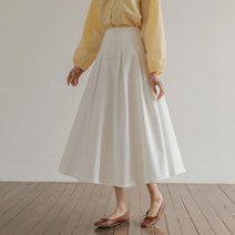 메이트 투핀턱 A라인 면스커트