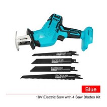 컷소 컷쏘 무선 미니 전동 전동톱 3000 분당회전수분 톱 휴대용 무단 변속 마끼다 18V 충전식 충전, 01 Blue, 1개