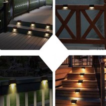 태양열정원등 태양광 계단등 벽부등 엣지등 데크등 조명등 경관 데크 난간 테라스 마당 조명, 본체(블랙)_LED(하얀빛)