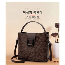 Prosekor 여성 올드 플라워 숄더백 스퀘어 프린트 크로스백 가죽 가방 데일리백 직장인가방