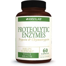 Amvilab proteolytic enzymes 단백질분해 효소 트립신 키모트립신 60정