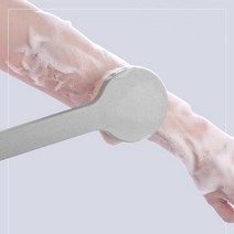싱글 등목욕 긴손잡이 소프트 극세사 샤워솔 바디워시 등솔 등밀이, 화이트