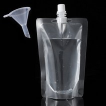 음료 주스 투명 스파우트 파우치 포장지 용기, 스파우트파우치 200ml 30개+(미니깔때기2개)