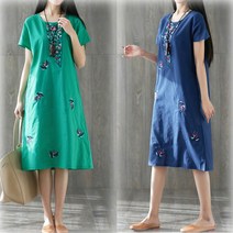 (YESHUA)4009 면마 린넨 원피스 자수 3색상 [CESS](BARUK)