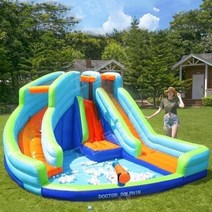 에어바운서 간이놀이터 놀이터 미끄럼틀 방방이, 퍼플캐슬 4.06x2.85x1.8m