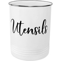 홈 에이커 디자인 주방기구 홀더기구 crocks 수조 주최자기구기구 홀더 스테인레스 스틸 림 화이트에 대한 빈티지 농가 주방 장식 캐디, 단일옵션