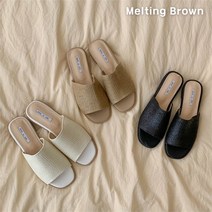 [멜팅브라운] 여성 캐주얼 라탄 뮬 슬리퍼 3color