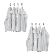 이케아 린니그 행주 8개입 화이트 그린 블랙 45X60cm 주방수건 타올 바리스타, 화이트블랙 804.763.48