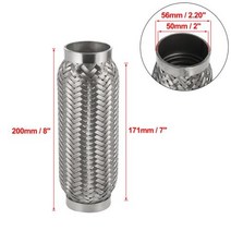 지동차 머플러 자동차배기구 배기음 팁 플렉스 파이프 플렉시블 튜브 조인트 소 기 스테인레스 스틸, 50x171x200mm