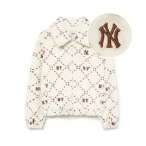 MLB 엠엘비 여성 다이아 모노그램 크롭 에코퍼 점퍼 NY D.Cream 3FFDM0136-50CRD