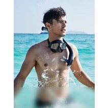 센터스노클 실리콘 수영장 수영 호흡 스노클 스노클링, 블랙 + HD 평면 렌즈