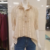 블루페페 부평점 면 레이온 블랜딩 넘넘 고급스러운 5부 블라우스