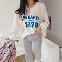1978브이넥 프린팅맨투맨
