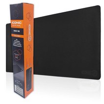 ICONIC - PRO PC GEAR XL 확장 게이밍 마우스 패드/매트 라지 & 와이드 책상 천 마우스패드 스티칭/방수/미끄럼 방지 베이스 (블랙 86.4cm x 35.6cm(, White_3XL 46