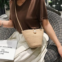 여름 가방 라탄백 밀짚 왕골 라피아백 미니 크로스 백 손뜨개 헤링본스트랩 파우치 패키지