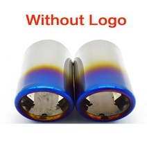 간단부착ZD 2PCS 스테인레스 스틸 자동차 배기 팁 머플러 파이프 커버 아우디 A3 A4 B8 A6 C6 A5 Q5 Q7 Q3, 02 Blue_02 For A4 B8 Q5