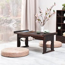 전통 호족반 손님상 원목 찻상 다과상 개다리 소반 접이식 미니 전통 좌상 밥상, 소형 60X34X27